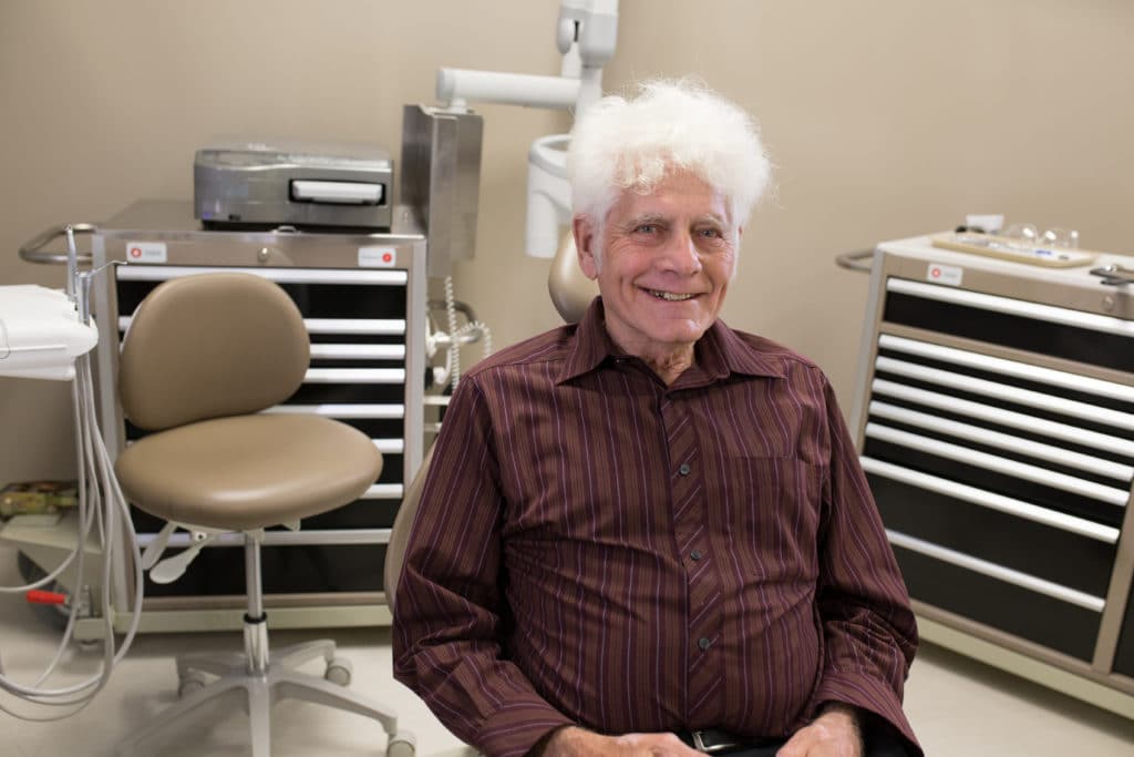 elderly patient smiling