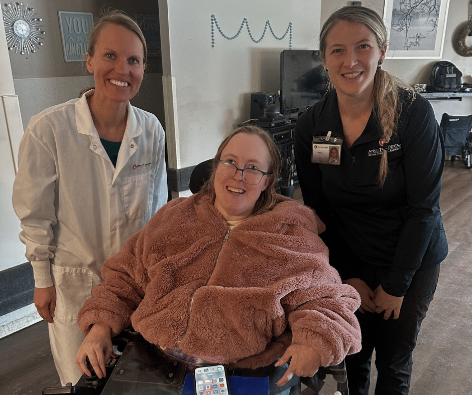 Nicole Ferrian and Julie Dirth with patient